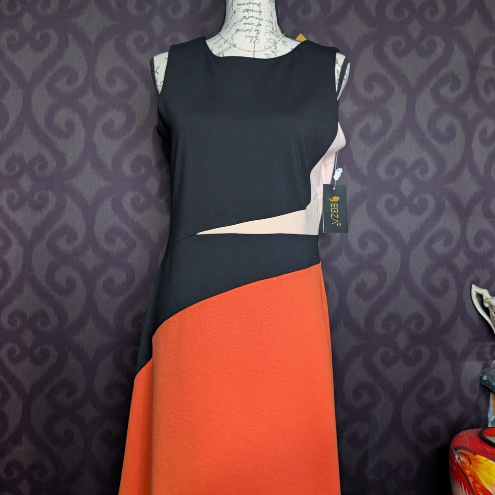 Elegant Black and Orange Women's Dress